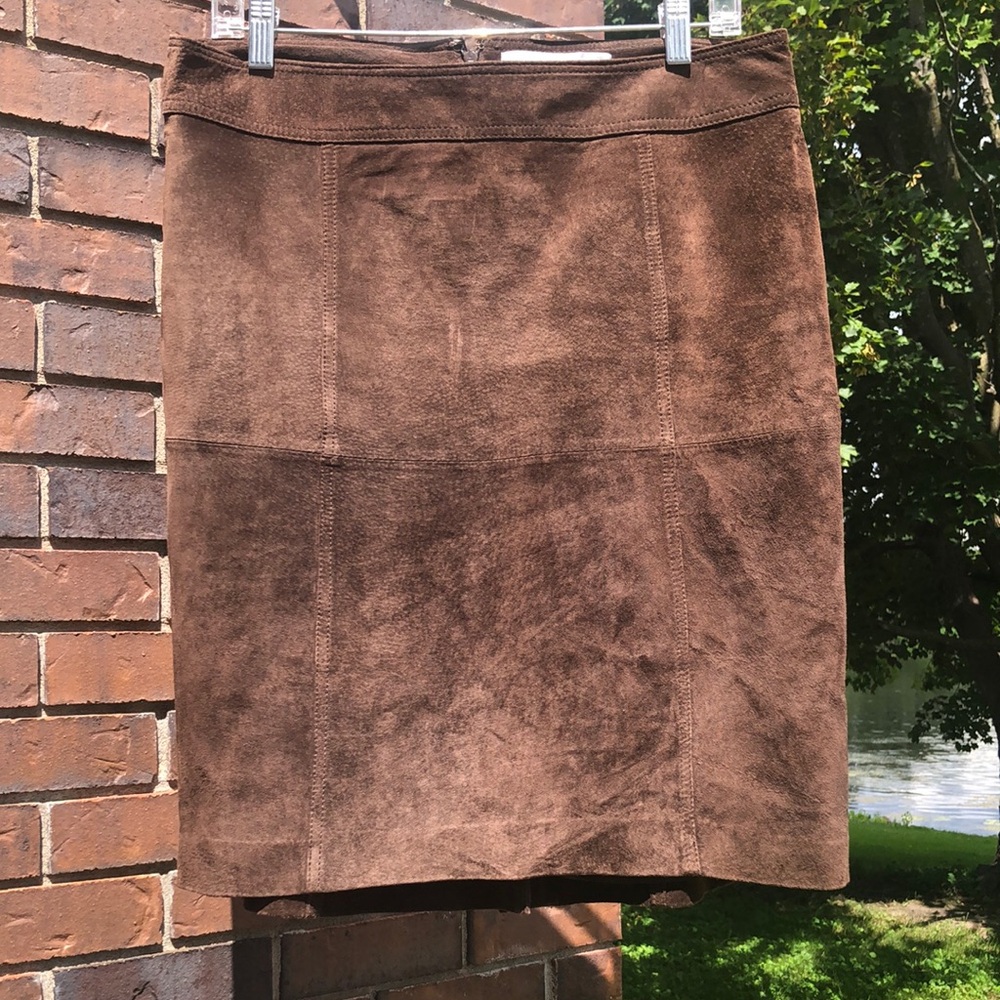 Chocolate Brown Suede Skirt